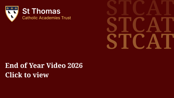 End of Year Video 2026 STCAT Logo and directions to click to view their end of term video